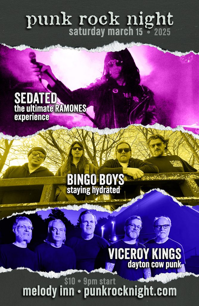 PUNK ROCK NIGHT welcomes Ramones Tribute Band SEDATED w/ BINGO BOYS and VICEROY KINGS(Dayton) @ Melody Inn | Indianapolis | Indiana | United States