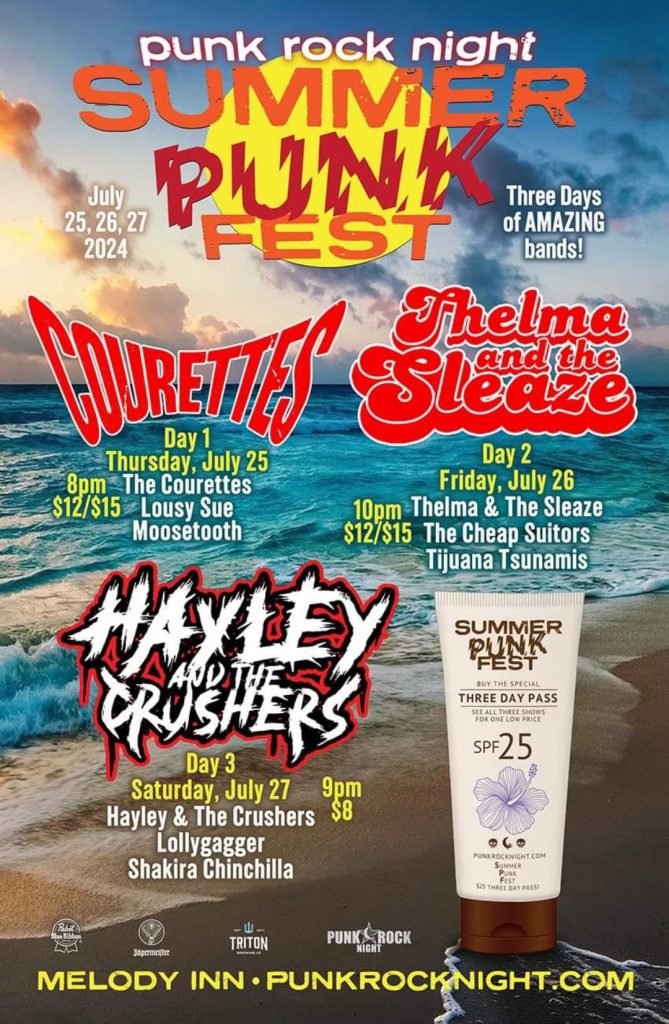 PABST BLUE RIBBON presents PUNK ROCK NIGHT SUMMER PUNK FEST DAY 2 w/ THELMA & THE SLEAZE, TIJUANA TSUNAMIS and a new Indianapolis All-Star Band @ Melody Inn | Indianapolis | Indiana | United States