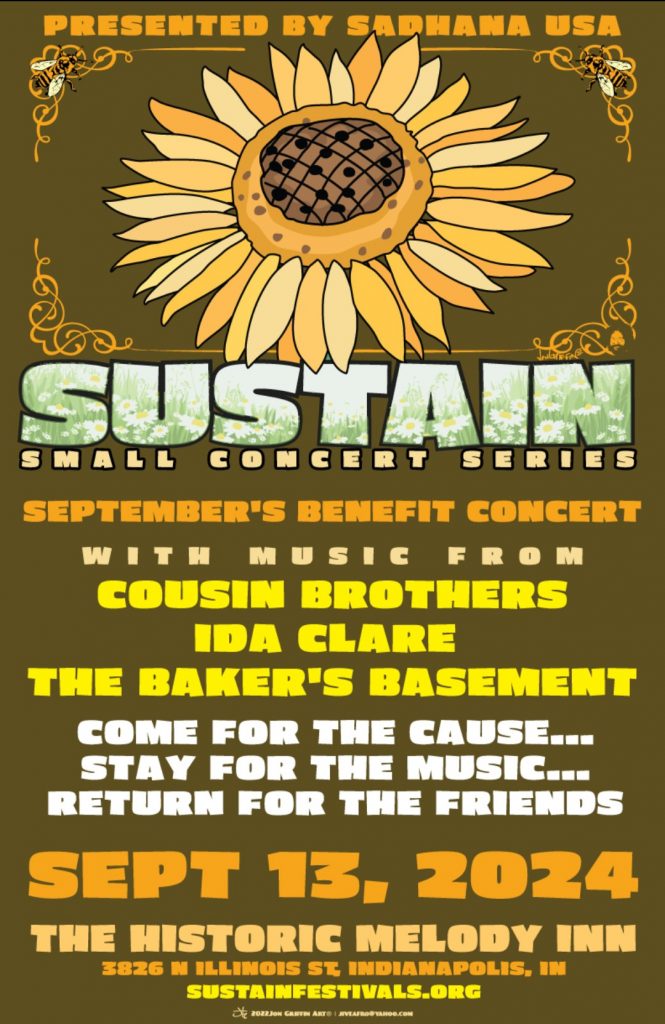 SUSTAIN CONCERT SERIES--SEPTEMBER BENEFIT CONCERT w/ THE BAKER'S BASEMENT, IDA CLARE(Louisville) and THE COUSIN BROTHERS @ Melody Inn | Indianapolis | Indiana | United States