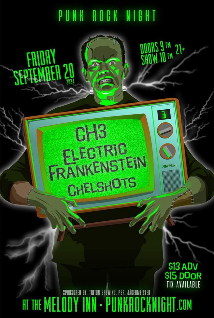 A Special Friday PUNK ROCK NIGHT Event...Hardcore Punk Legends CH3(California) w/ ELECTRIC FRANKENSTEIN and CHELSHOTS @ Melody Inn | Indianapolis | Indiana | United States