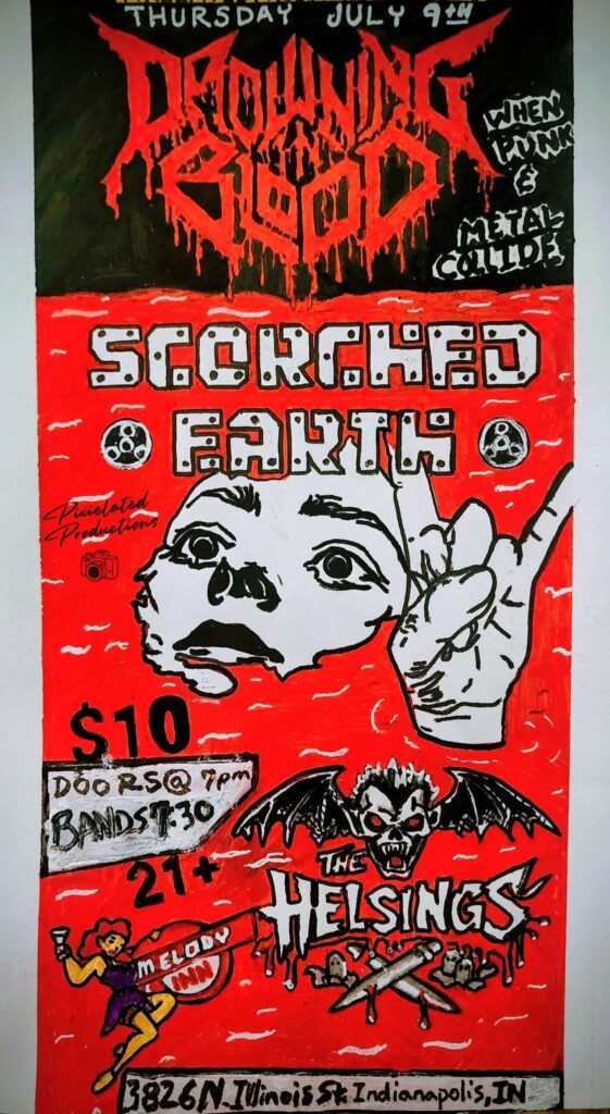 Pixielated Productions presents DROWNED IN BLOOD(Canada) w/ SCORCHED EARTH and THE HELSINGS @ Melody Inn | Indianapolis | Indiana | United States
