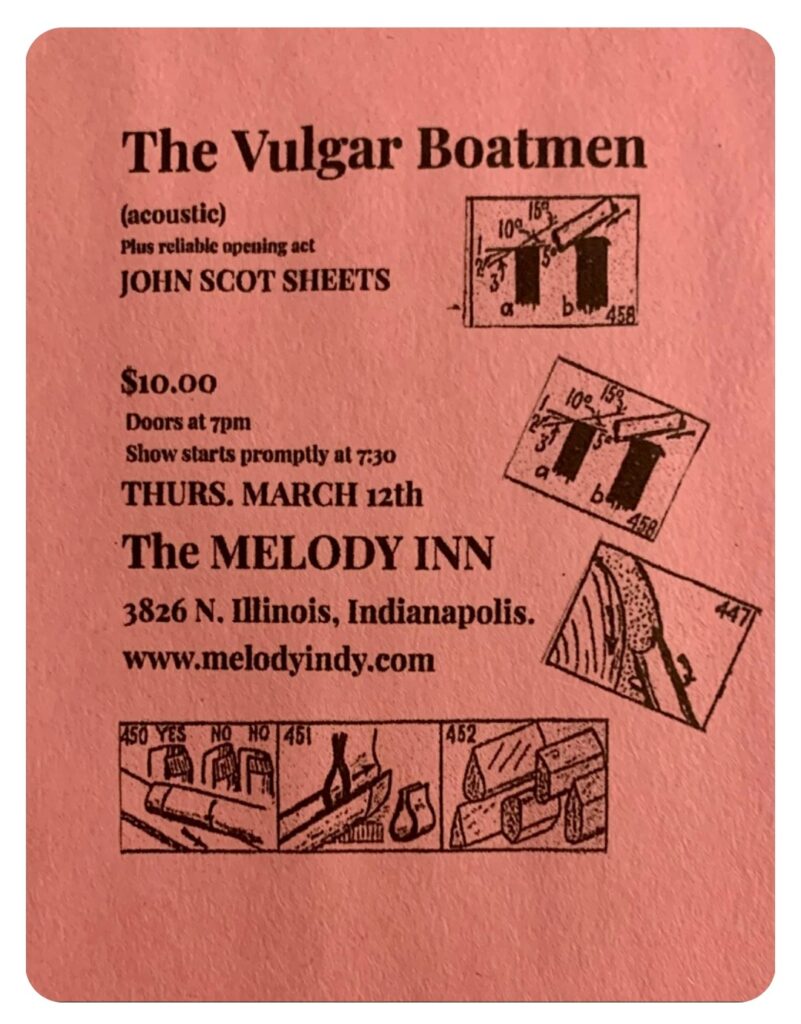 THE VULGAR BOATMEN w/ JOHN SCOT SHEETS @ Melody Inn | Indianapolis | Indiana | United States